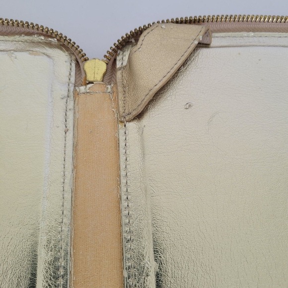 Michael Kors Gold Metalic Zipper Tablet Holder Protective Case 10x8 Ipad Fair - Picture 7 of 9